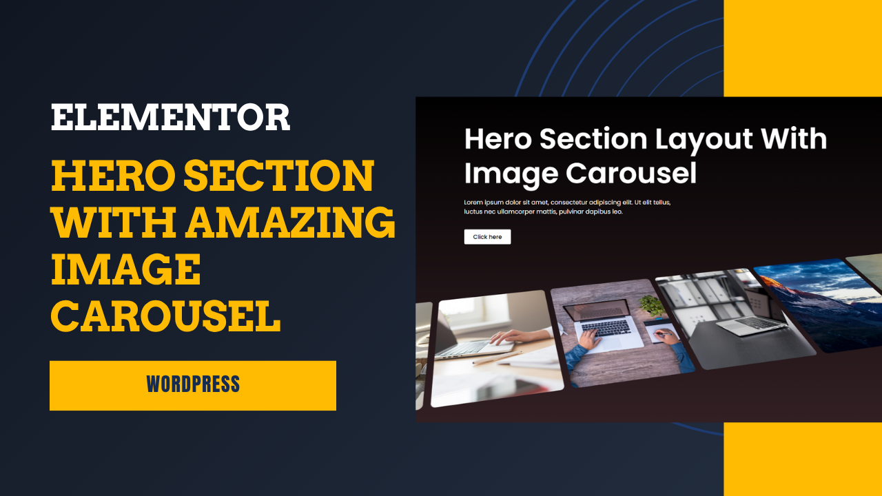 Elementor Hero Section with Amazing Image Carousel