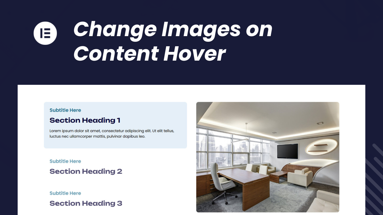 Create Interactive Elementor Sections Image Change on Hover Tutorial