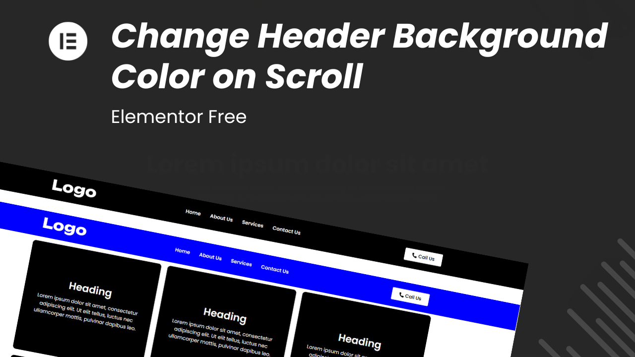Change Header Background Color on Scroll in Elementor FREE