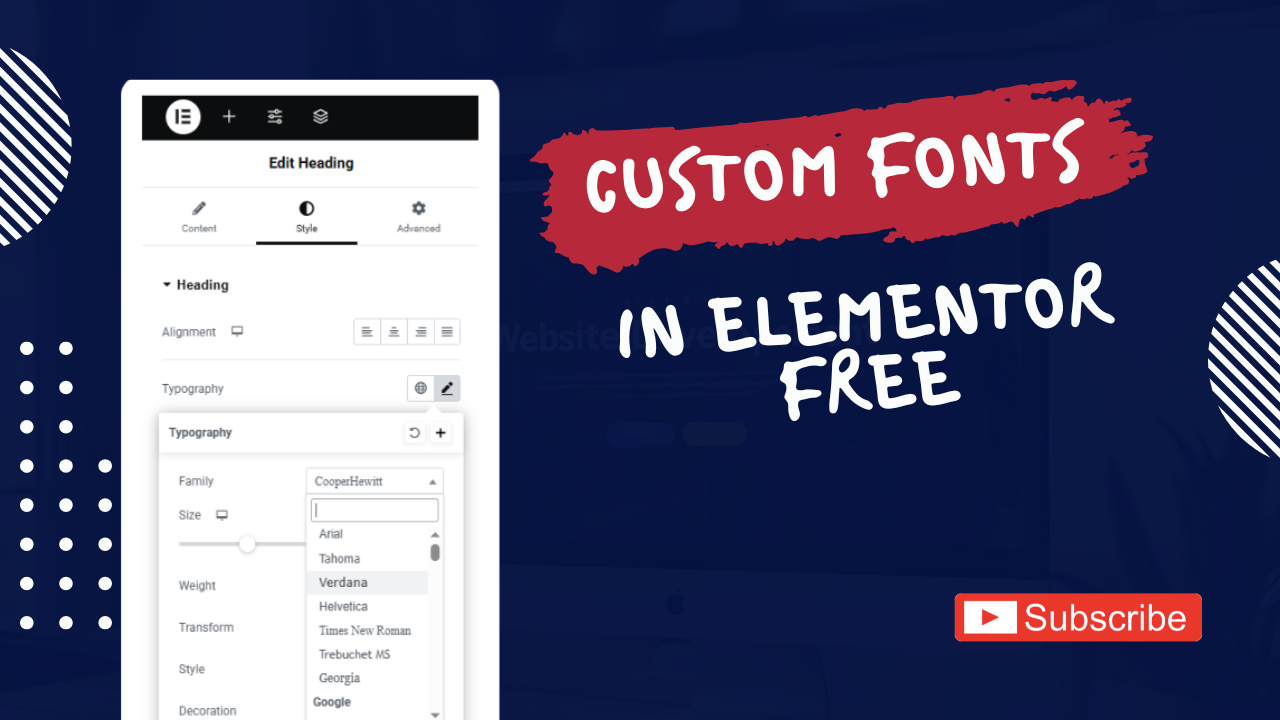Custom Fonts in Elementor FREE