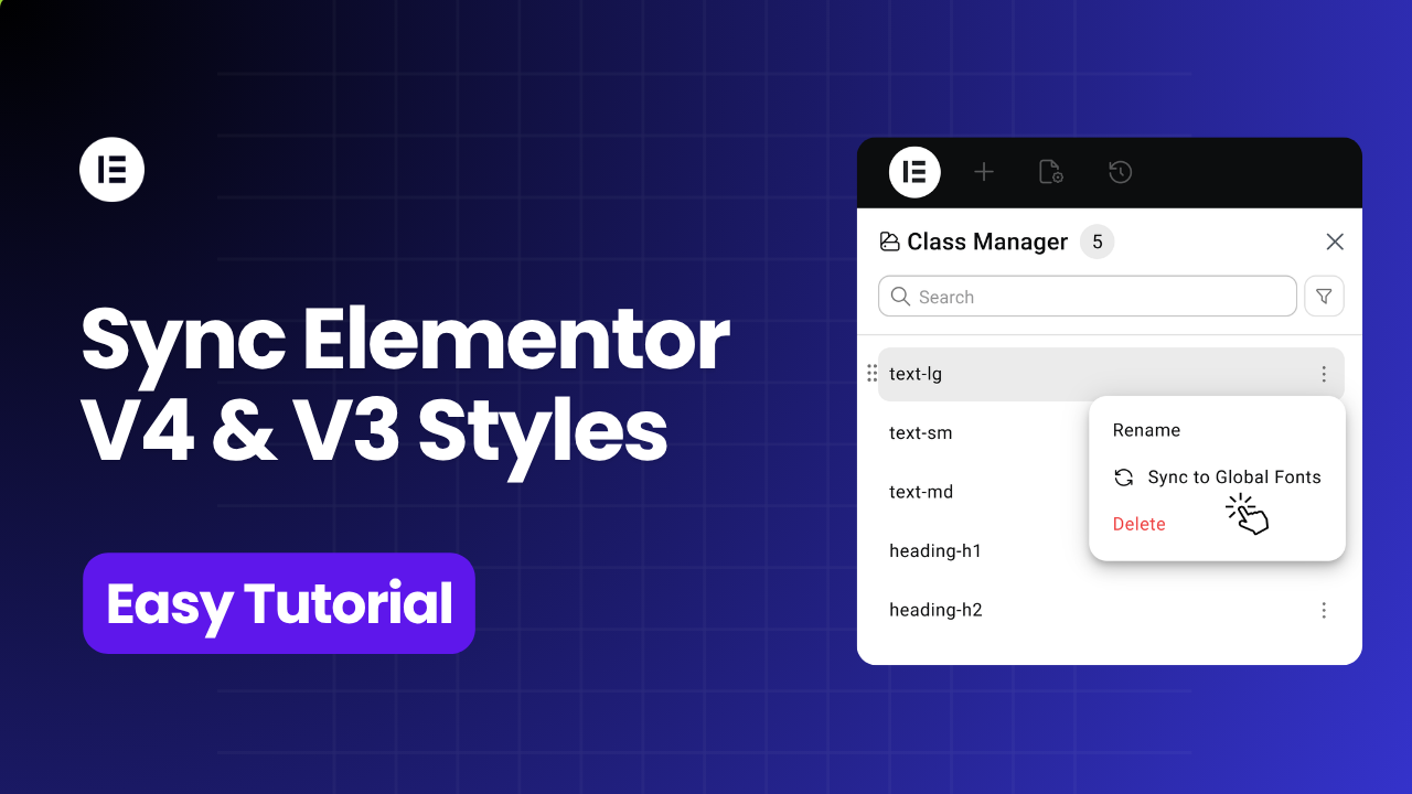 How to Sync Elementor V4 Variables and Classes to V3 Global Styles
