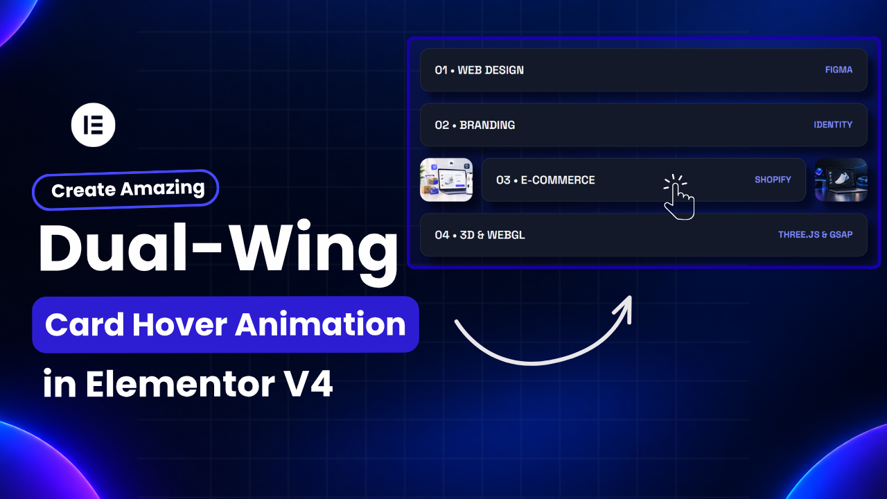 Create Amazing Dual-Wing Card Hover Animation in Elementor v4!